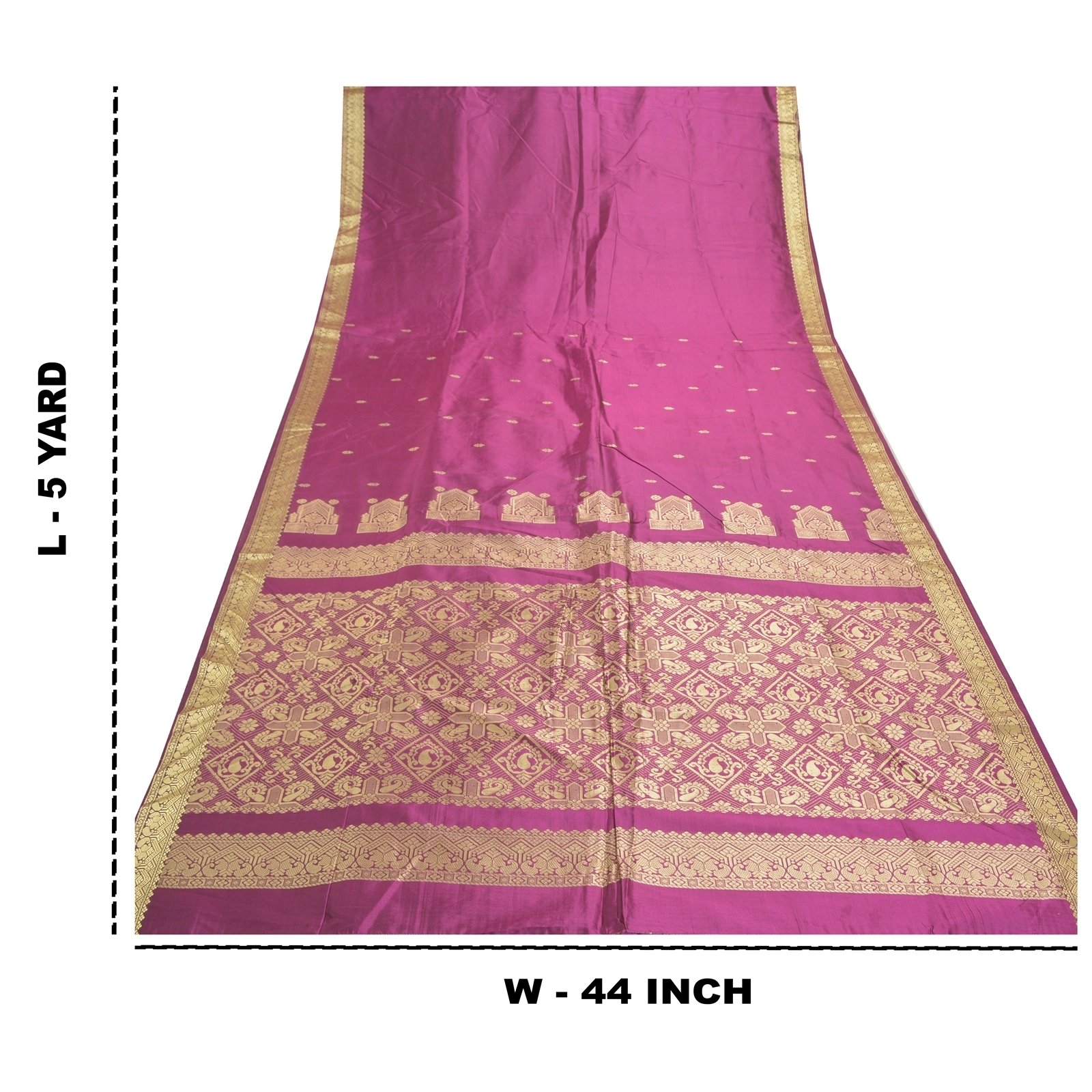 Sanskriti Vintage Purple Sari Art Silk Woven Premium Sarees 5 Yard Craft Fabric, PS-57223-Purple-Woven Work-Art (Artificial) Silk-1