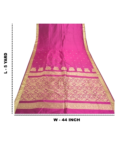 Sanskriti Vintage Purple Sari Art Silk Woven Premium Sarees 5 Yard Craft Fabric, PS-57223-Purple-Woven Work-Art (Artificial) Silk-1