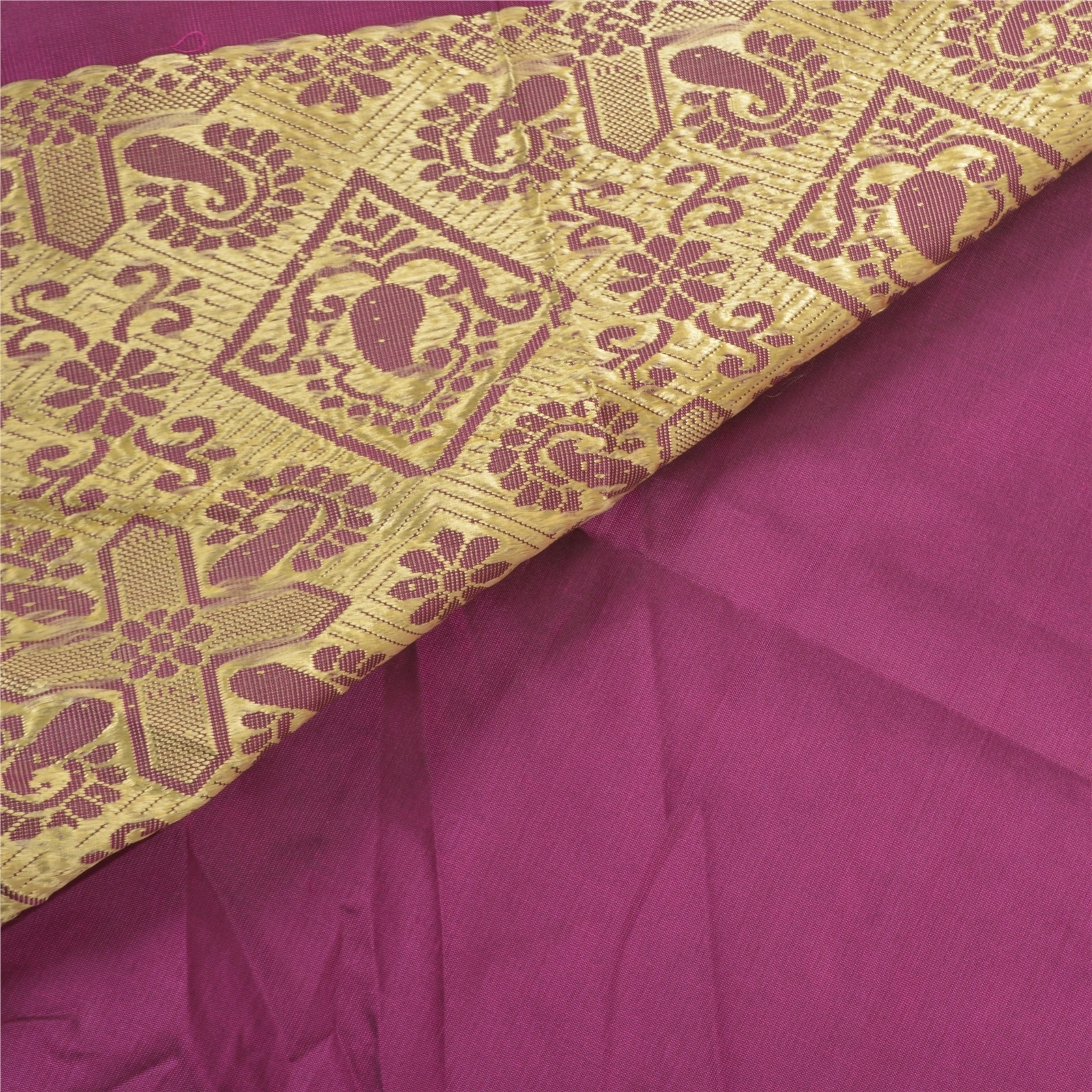 Sanskriti Vintage Purple Sari Art Silk Woven Premium Sarees 5 Yard Craft Fabric, PS-57223-Purple-Woven Work-Art (Artificial) Silk-3