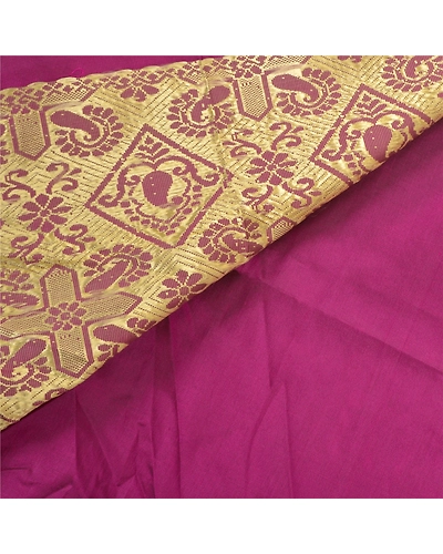 Sanskriti Vintage Purple Sari Art Silk Woven Premium Sarees 5 Yard Craft Fabric, PS-57223-Purple-Woven Work-Art (Artificial) Silk-3