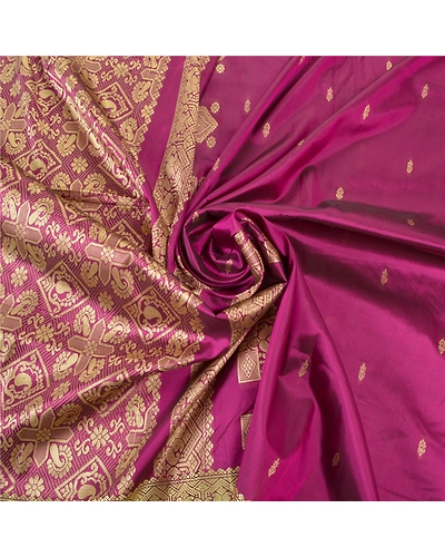 Sanskriti Vintage Purple Sari Art Silk Woven Premium Sarees 5 Yard Craft Fabric, PS-57223-Purple-Woven Work-Art (Artificial) Silk-7