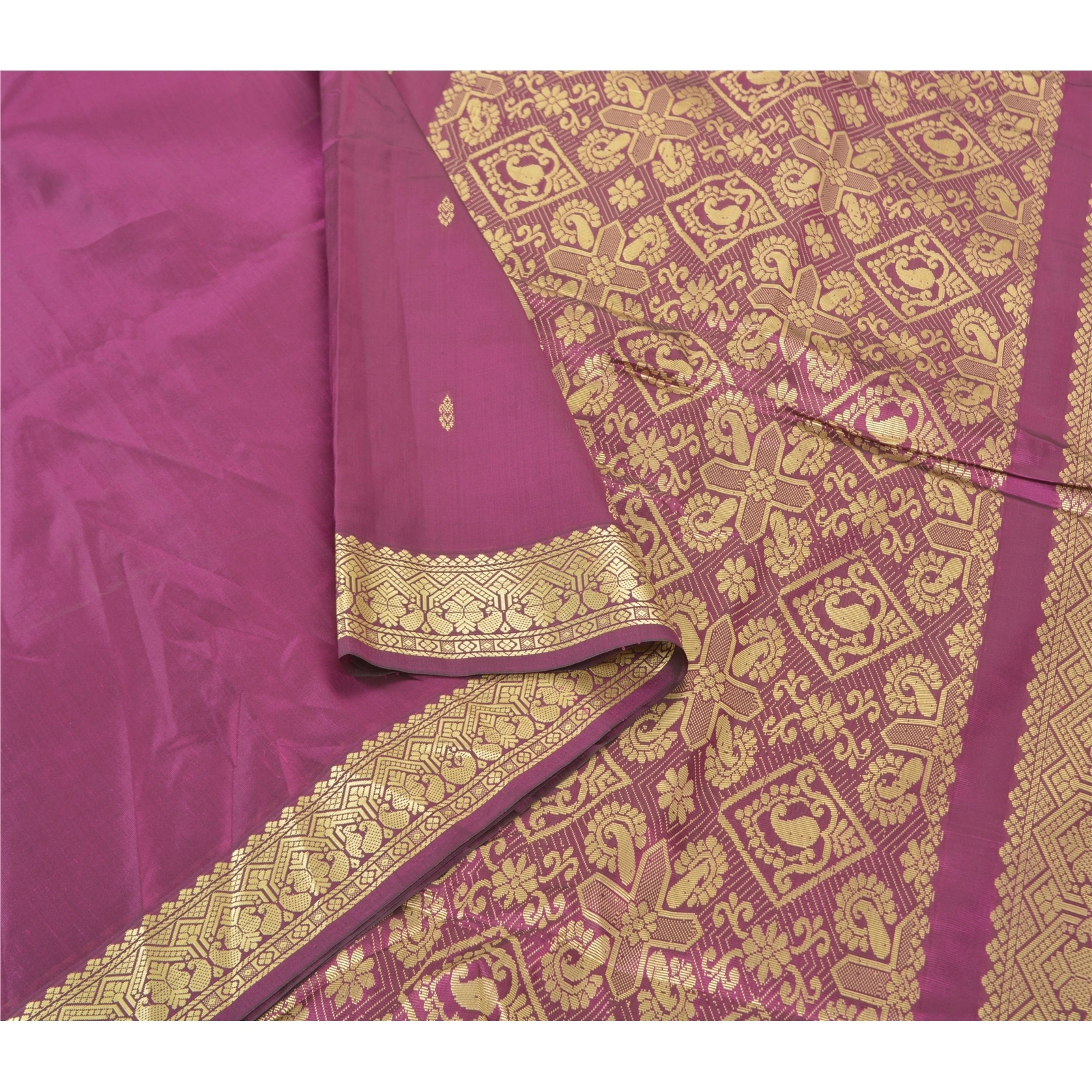 Sanskriti Vintage Purple Sari Art Silk Woven Premium Sarees 5 Yard Craft Fabric, PS-57223-Purple-Woven Work-Art (Artificial) Silk-10