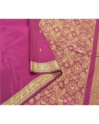 Sanskriti Vintage Purple Sari Art Silk Woven Premium Sarees 5 Yard Craft Fabric, PS-57223-Purple-Woven Work-Art (Artificial) Silk-10