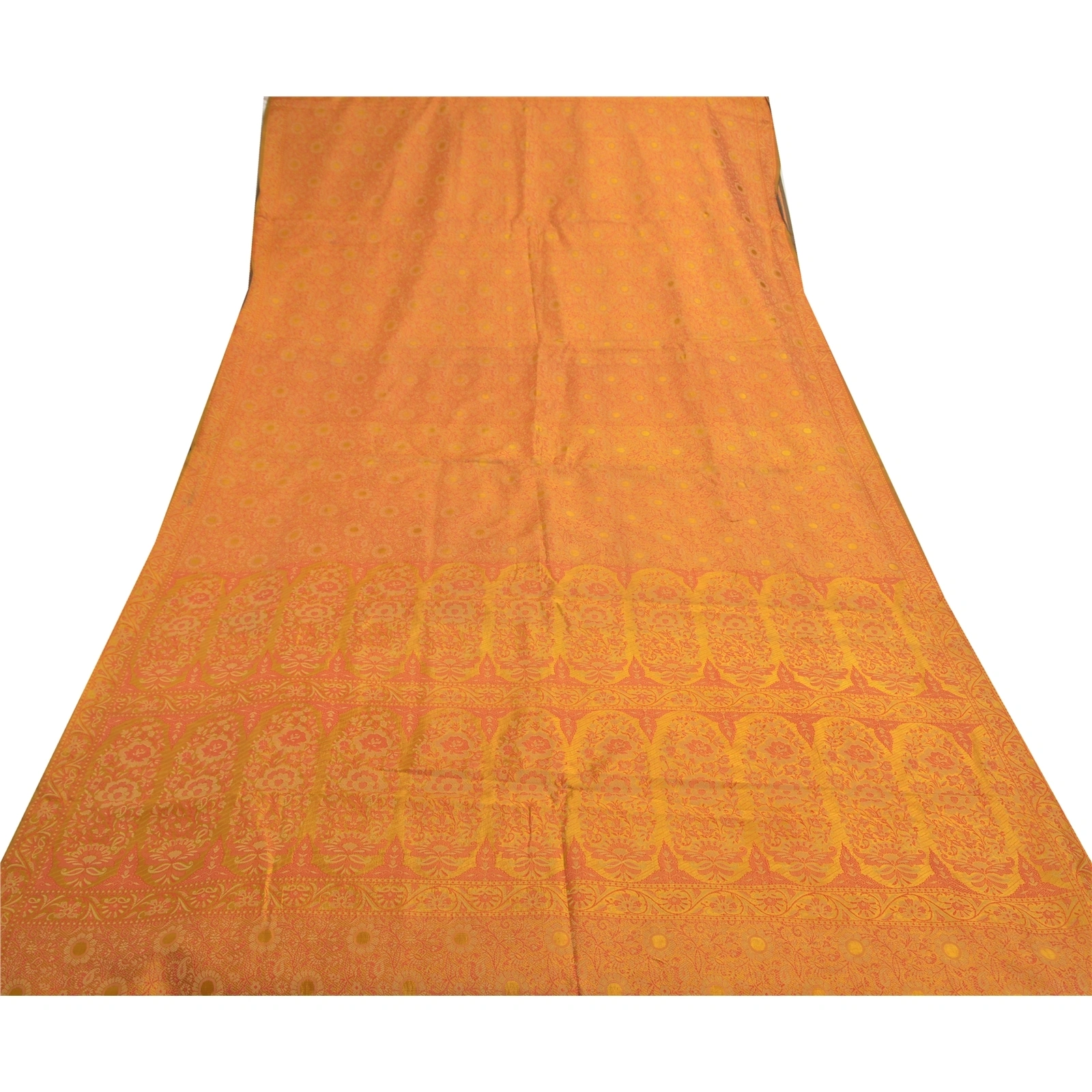 Sanskriti Vintage Mustard Sarees Art Silk Woven Premium Indian Sari Fabric, PS-57324-Shade Of Mustard-Woven Work-Art (Artificial) Silk-9