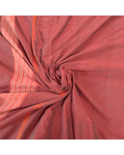 Sanskriti Vintage Indian Sarees Blend Cotton Woven Ilkal Premium Sari Fabric, PS-57392-Shade Of Dark Red &amp; Pink-Hand Woven Work-Blend Cotton-7