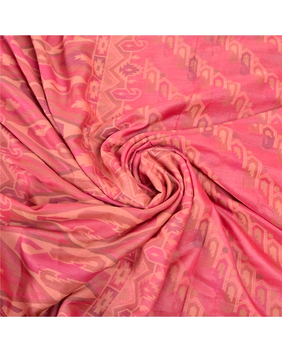 Sanskriti Vintage Pink Indian Sarees Pure Silk Handwoven Sari 5 Yard Fabric, PS-57497-Shade Of Pink-Hand Woven Work-100% Pure Silk-7