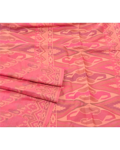 Sanskriti Vintage Pink Indian Sarees Pure Silk Handwoven Sari 5 Yard Fabric, PS-57497-Shade Of Pink-Hand Woven Work-100% Pure Silk-8