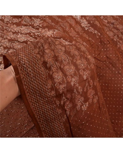 Sanskriti Vintage Brown Sarees 100% Pure Silk Woven Premium Sari Craft Fabric, PS-57513-Brown-Hand Woven Work-100% Pure Silk-4