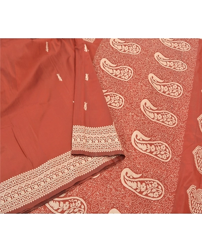 Sanskriti Vintage Rusty Orange Sarees Art Silk Hand- Woven Premium Sari Fabric, PS-57529-Rusty Orange-Hand Woven Work-Art (Artificial) Silk-10