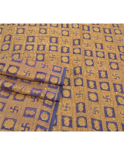 Sanskriti Vintage Blue Sarees Pure Organza Silk Hand Beaded Woven Sari Fabric, PS-57546-Blue-Beaded Work-100% Pure Organza Silk-8