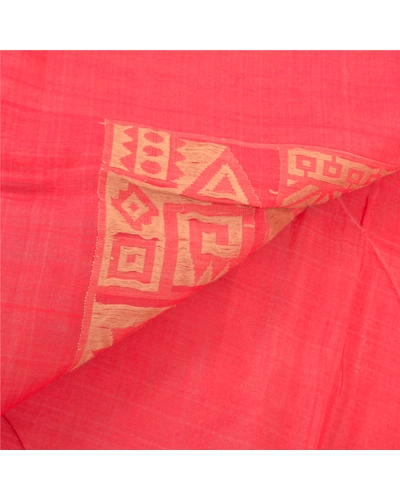 Sanskriti Vintage Hand-Woven Cotton Silk Sarees Pink Premium Indian Sari Fabric, PS-57652-Shade Of Pink-Hand Woven Work-Cotton Silk-2