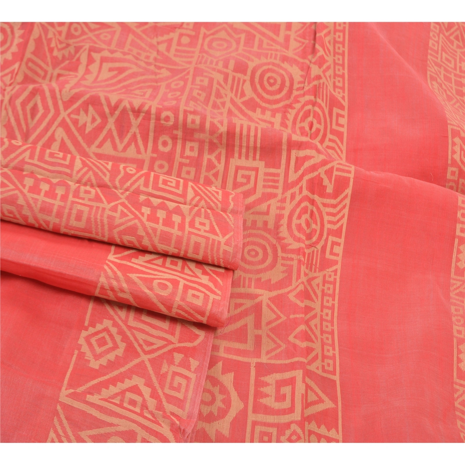 Sanskriti Vintage Hand-Woven Cotton Silk Sarees Pink Premium Indian Sari Fabric, PS-57652-Shade Of Pink-Hand Woven Work-Cotton Silk-7