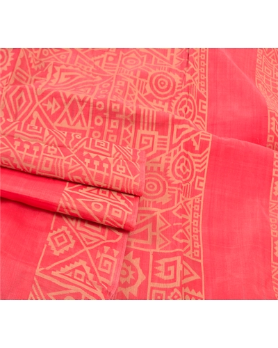 Sanskriti Vintage Hand-Woven Cotton Silk Sarees Pink Premium Indian Sari Fabric, PS-57652-Shade Of Pink-Hand Woven Work-Cotton Silk-7