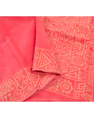 Sanskriti Vintage Hand-Woven Cotton Silk Sarees Pink Premium Indian Sari Fabric, PS-57652-Shade Of Pink-Hand Woven Work-Cotton Silk-9