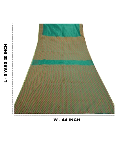 Sanskriti Vintage Green Sarees Art Silk Woven Premium Sari 5 Yard Craft Fabric, PS-57675-Green-Woven Work-Art (Artificial) Silk-1