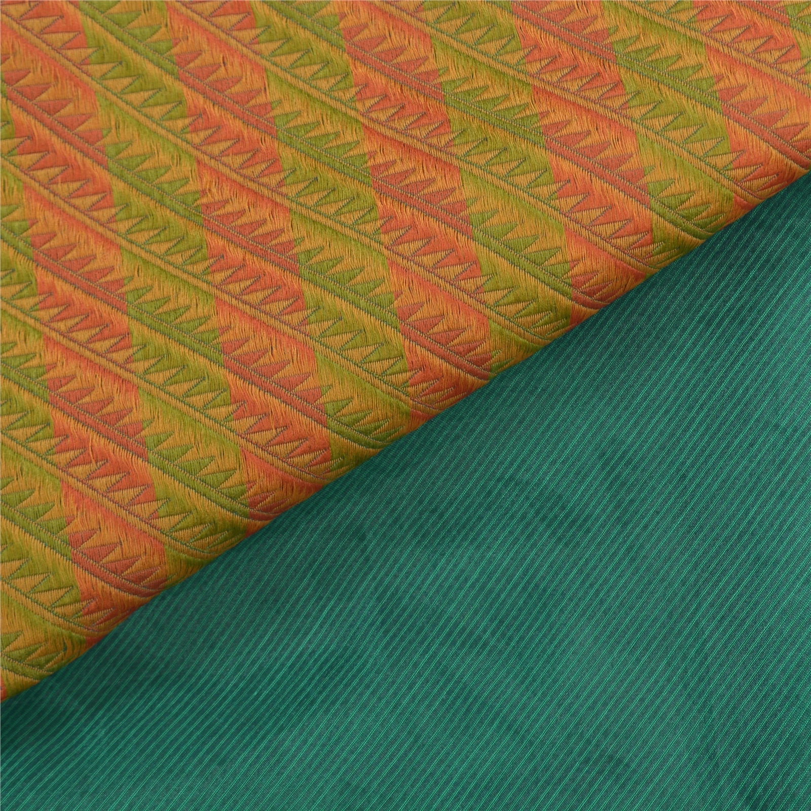 Sanskriti Vintage Green Sarees Art Silk Woven Premium Sari 5 Yard Craft Fabric, PS-57675-Green-Woven Work-Art (Artificial) Silk-2