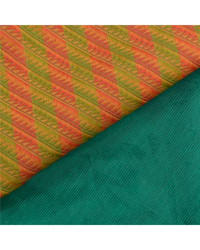 Sanskriti Vintage Green Sarees Art Silk Woven Premium Sari 5 Yard Craft Fabric, PS-57675-Green-Woven Work-Art (Artificial) Silk-2