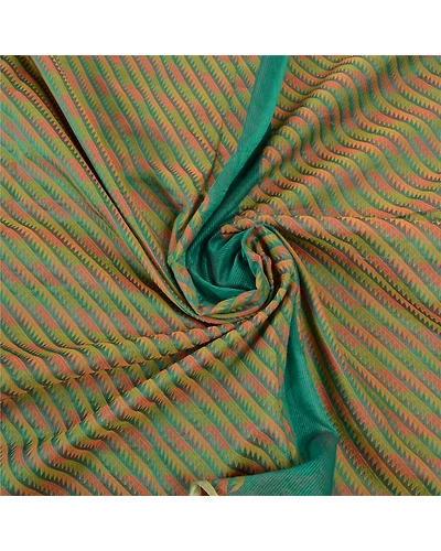 Sanskriti Vintage Green Sarees Art Silk Woven Premium Sari 5 Yard Craft Fabric, PS-57675-Green-Woven Work-Art (Artificial) Silk-6