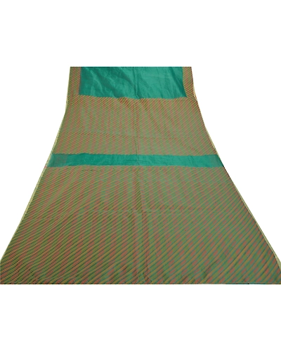 Sanskriti Vintage Green Sarees Art Silk Woven Premium Sari 5 Yard Craft Fabric, PS-57675-Green-Woven Work-Art (Artificial) Silk-8