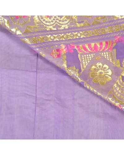 Sanskriti Vintage Purple Sarees Art Silk Hand-Woven Premium Sari 5 Yard Fabric, PS-57699-Purple-Hand-Woven Work-Art (Artificial) Silk-2