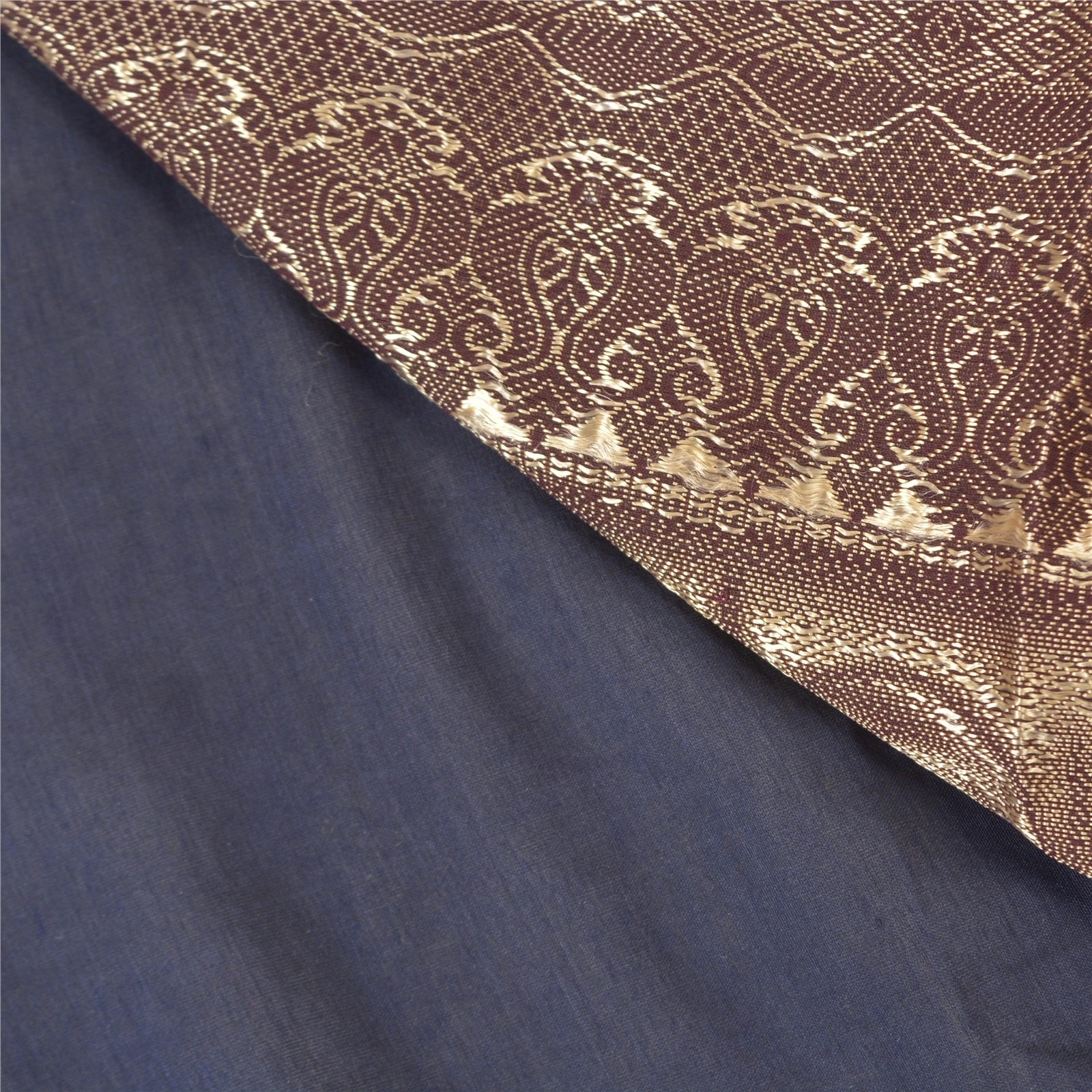 Sanskriti Vintage Blue Sarees 100% Pure Silk Handwoven Sari Premium Fabric, PS-57725-Blue &amp; Shade Of Purple-Hand-Woven Work-100% Pure Silk-3