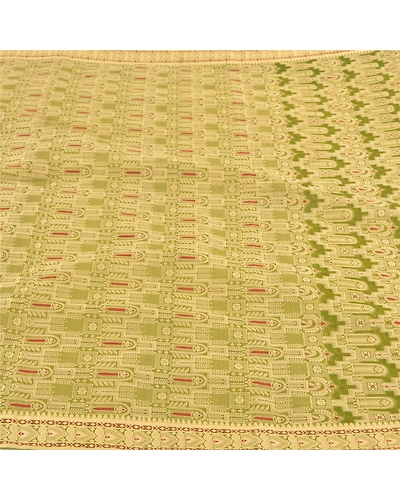 Sanskriti Vintage Green Sarees Art Silk Hand-Woven Premium Sari Craft Fabric, PS-57861-Green-Hand-Woven Work-Art (Artificial) Silk-4