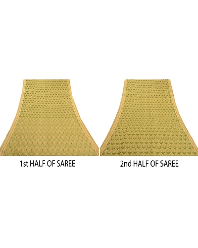 Sanskriti Vintage Green Sarees Art Silk Hand-Woven Premium Sari Craft Fabric, PS-57861-Green-Hand-Woven Work-Art (Artificial) Silk-6