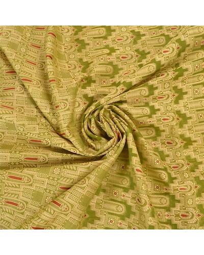 Sanskriti Vintage Green Sarees Art Silk Hand-Woven Premium Sari Craft Fabric, PS-57861-Green-Hand-Woven Work-Art (Artificial) Silk-7