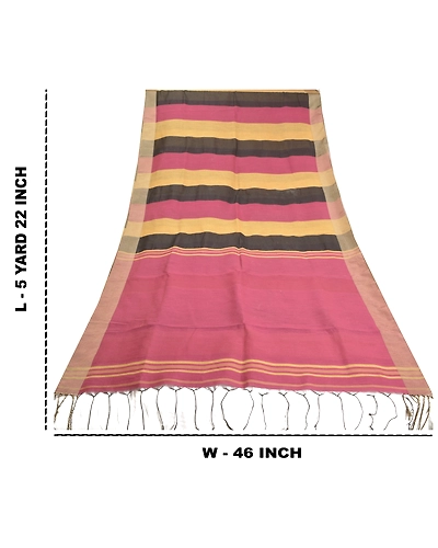 Sanskriti Vintage Indian Sarees Cotton Woven Premium Sari Craft 5 Yard Fabric, PS-57912-Multi Color-Woven Work-Cotton-1
