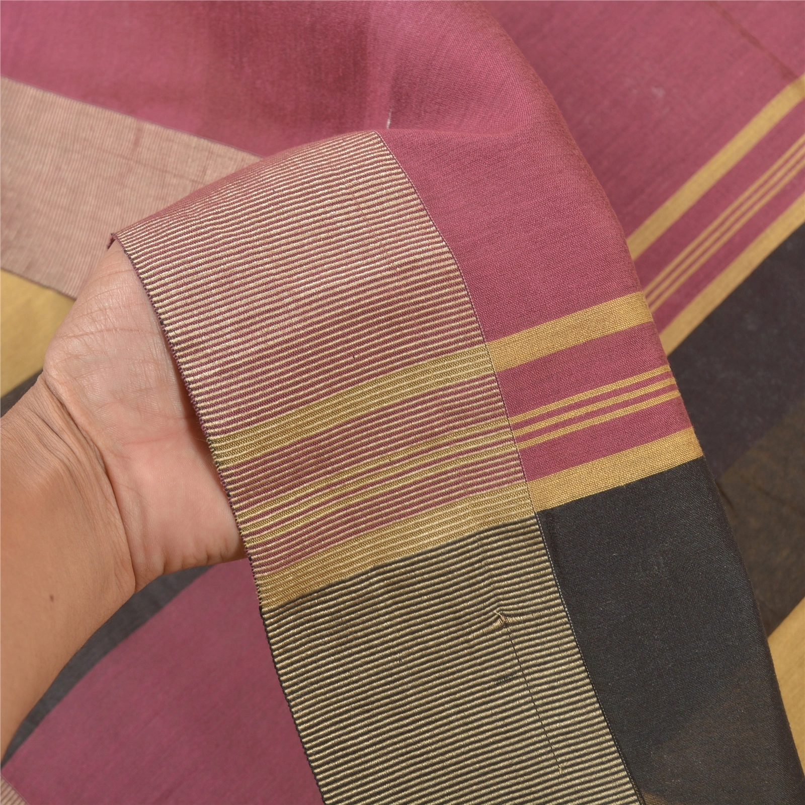 Sanskriti Vintage Indian Sarees Cotton Woven Premium Sari Craft 5 Yard Fabric, PS-57912-Multi Color-Woven Work-Cotton-4