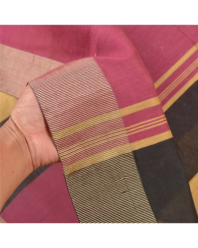 Sanskriti Vintage Indian Sarees Cotton Woven Premium Sari Craft 5 Yard Fabric, PS-57912-Multi Color-Woven Work-Cotton-4