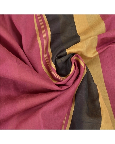 Sanskriti Vintage Indian Sarees Cotton Woven Premium Sari Craft 5 Yard Fabric, PS-57912-Multi Color-Woven Work-Cotton-6
