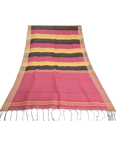 Sanskriti Vintage Indian Sarees Cotton Woven Premium Sari Craft 5 Yard Fabric, PS-57912-Multi Color-Woven Work-Cotton-8