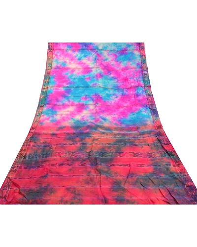 Sanskriti Vintage Sambalpuri Hand-Woven Ikat Sarees Indian 5 Yard Sari Fabric, PS-57984-Multi Color-Ikat Work-100% Pure Silk-8