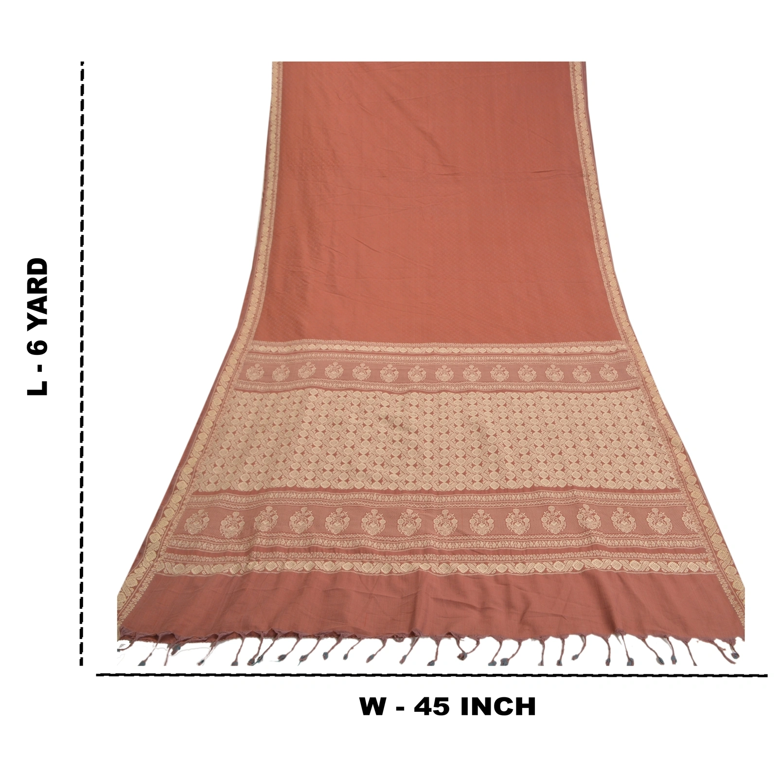 Sanskriti Vintage Brown Sarees Blend Silk Hand-Woven Premium Sari Craft Fabric, PS-58068-Shade Of Brown-Hand-Woven Work-Blende Silk-1