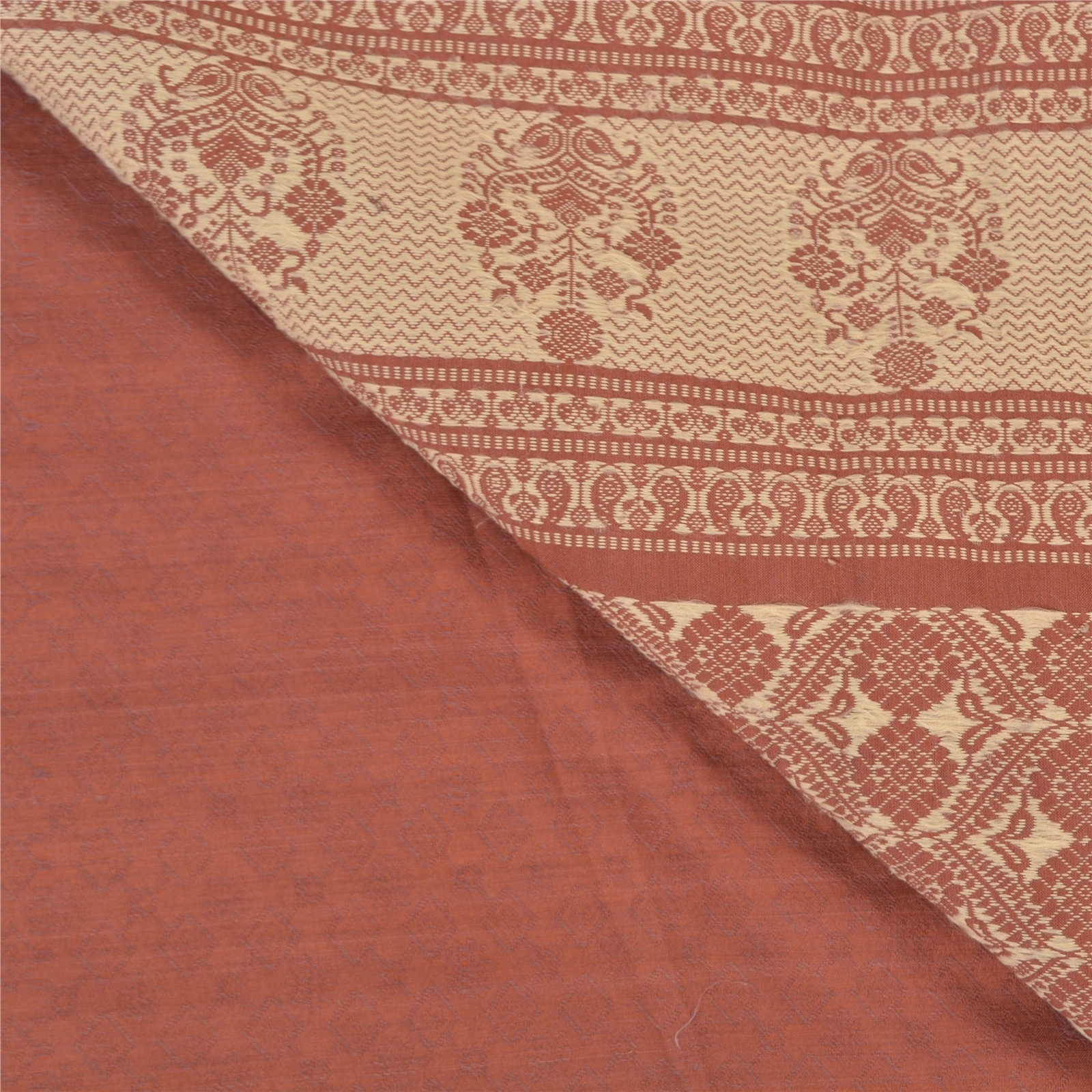 Sanskriti Vintage Brown Sarees Blend Silk Hand-Woven Premium Sari Craft Fabric, PS-58068-Shade Of Brown-Hand-Woven Work-Blende Silk-3