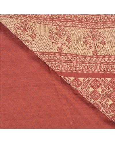 Sanskriti Vintage Brown Sarees Blend Silk Hand-Woven Premium Sari Craft Fabric, PS-58068-Shade Of Brown-Hand-Woven Work-Blende Silk-3