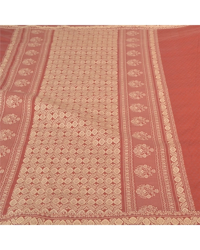 Sanskriti Vintage Brown Sarees Blend Silk Hand-Woven Premium Sari Craft Fabric, PS-58068-Shade Of Brown-Hand-Woven Work-Blende Silk-4