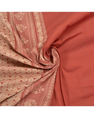 Sanskriti Vintage Brown Sarees Blend Silk Hand-Woven Premium Sari Craft Fabric, PS-58068-Shade Of Brown-Hand-Woven Work-Blende Silk-7