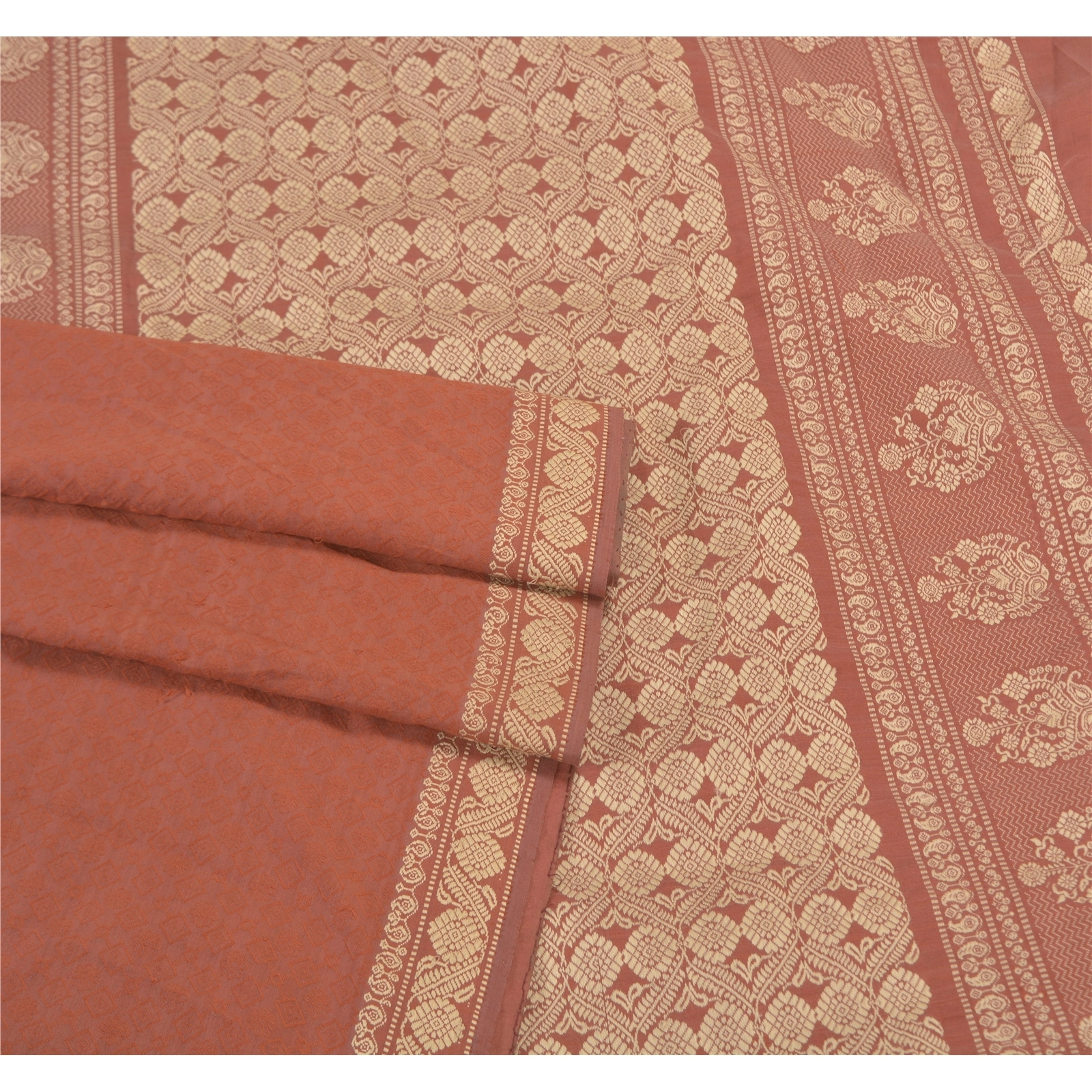 Sanskriti Vintage Brown Sarees Blend Silk Hand-Woven Premium Sari Craft Fabric, PS-58068-Shade Of Brown-Hand-Woven Work-Blende Silk-8