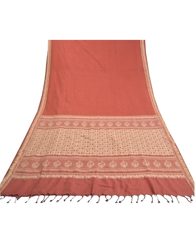 Sanskriti Vintage Brown Sarees Blend Silk Hand-Woven Premium Sari Craft Fabric, PS-58068-Shade Of Brown-Hand-Woven Work-Blende Silk-9