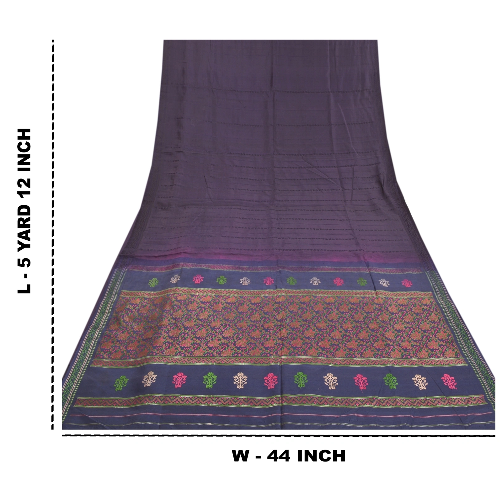 Sanskriti Vintage Purple Sarees 100% Pure Silk Hand-Woven Begumpuri Sari Fabric, PS-58152-Shade Of Purple &amp; Blue-Hand Woven Work-100% Pure Silk-9