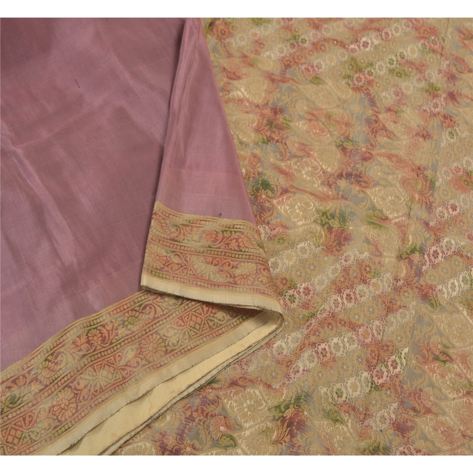 Sanskriti Vintage Purple Sarees 100% Pure Silk Woven &amp; Ikat Sari Premium Fabric, PS-58236-Purple-Woven Work-100% Pure Silk-1