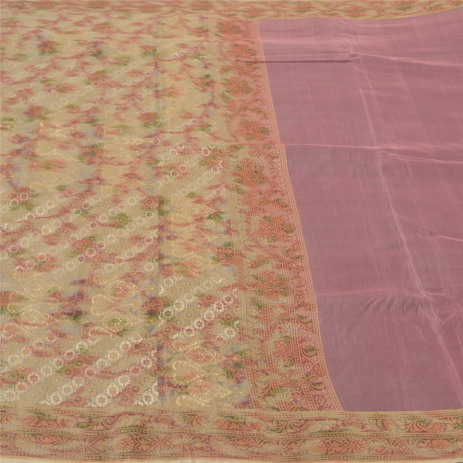 Sanskriti Vintage Purple Sarees 100% Pure Silk Woven &amp; Ikat Sari Premium Fabric, PS-58236-Purple-Woven Work-100% Pure Silk-3