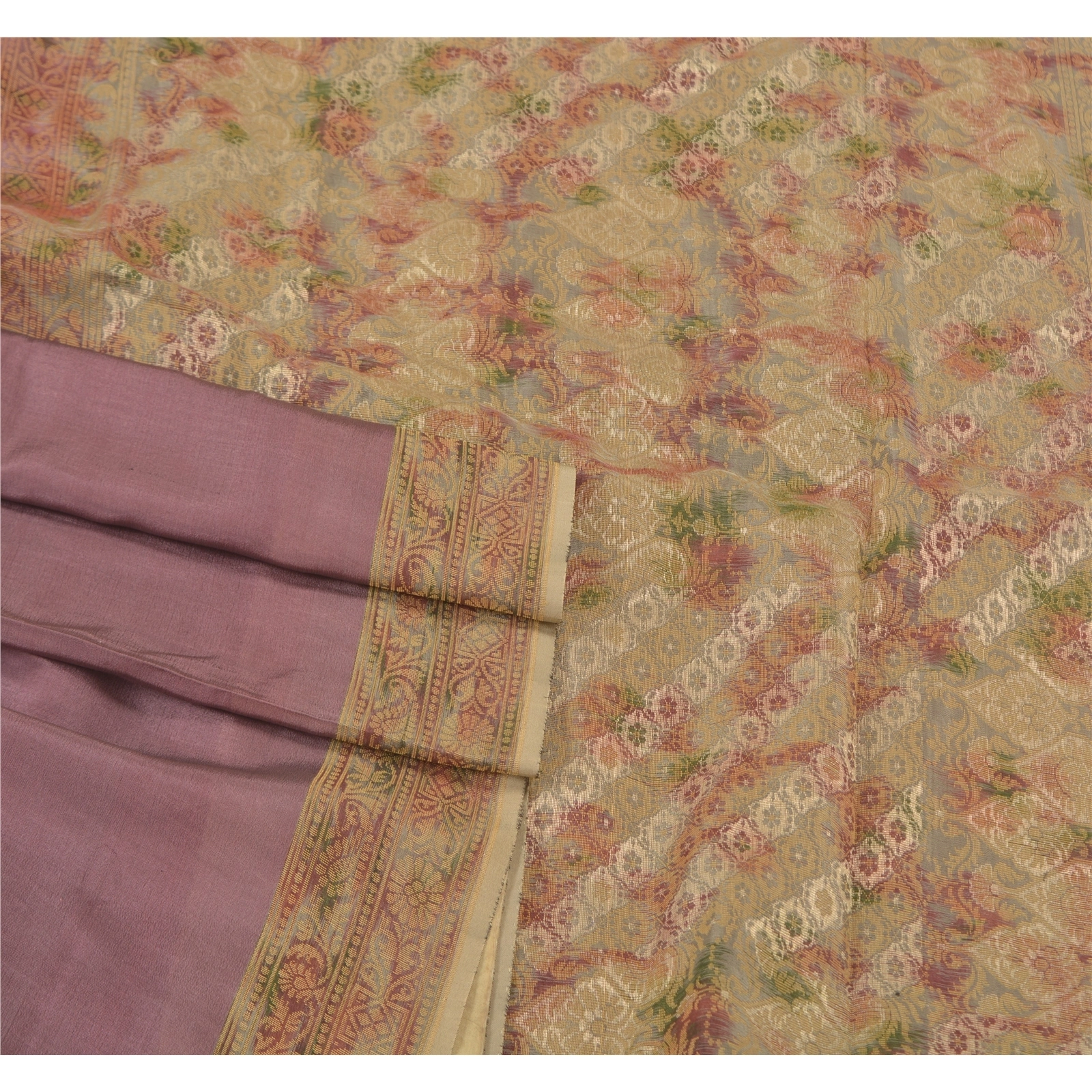 Sanskriti Vintage Purple Sarees 100% Pure Silk Woven &amp; Ikat Sari Premium Fabric, PS-58236-Purple-Woven Work-100% Pure Silk-7