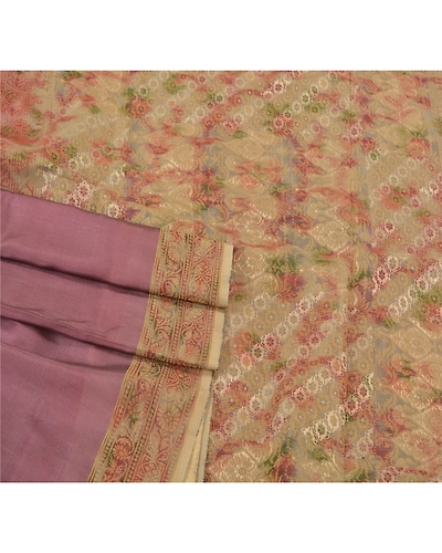 Sanskriti Vintage Purple Sarees 100% Pure Silk Woven &amp; Ikat Sari Premium Fabric, PS-58236-Purple-Woven Work-100% Pure Silk-7