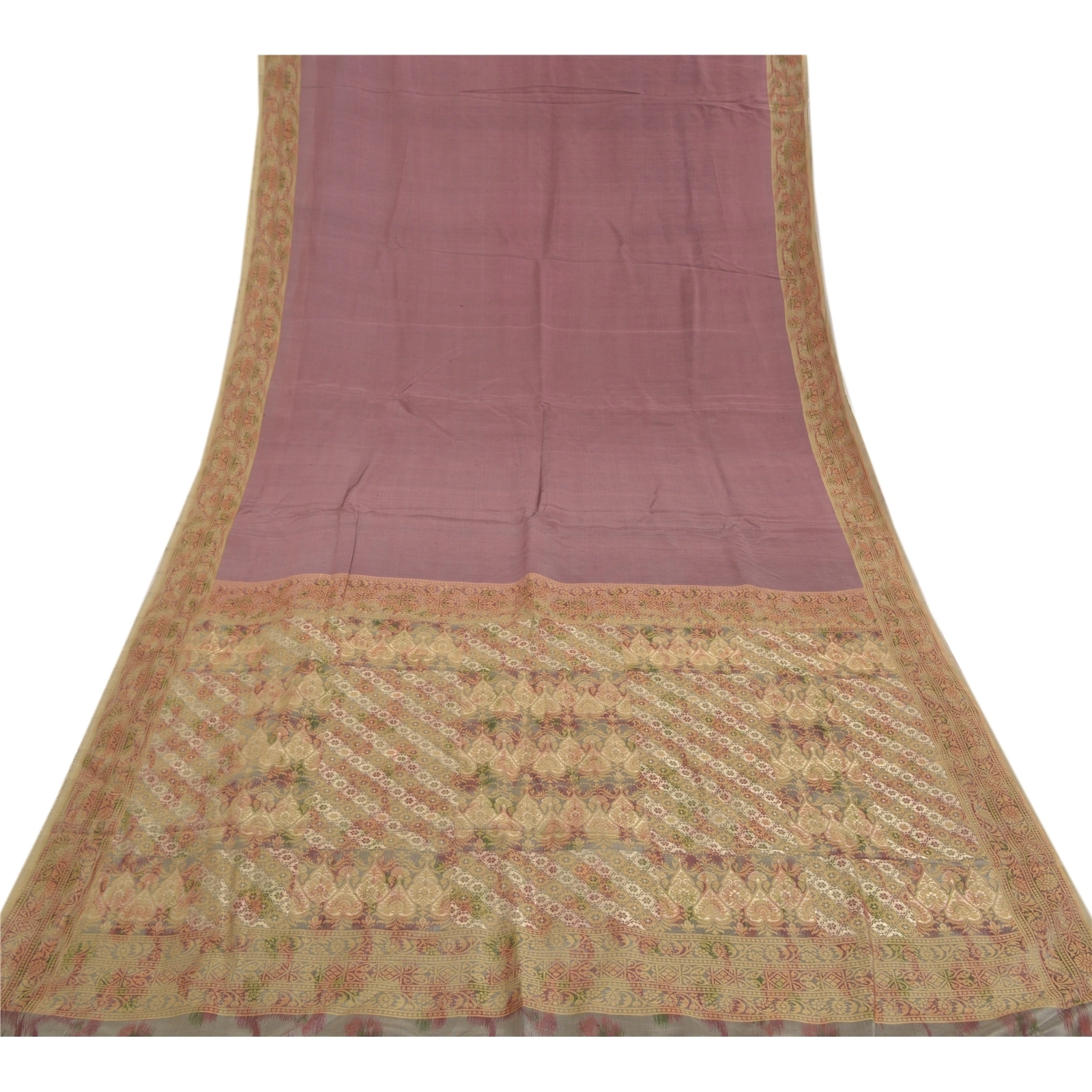 Sanskriti Vintage Purple Sarees 100% Pure Silk Woven &amp; Ikat Sari Premium Fabric, PS-58236-Purple-Woven Work-100% Pure Silk-8