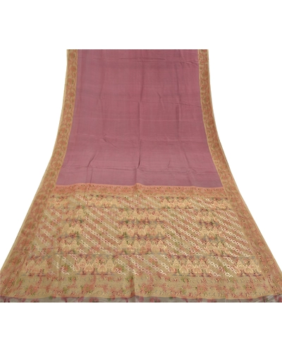 Sanskriti Vintage Purple Sarees 100% Pure Silk Woven &amp; Ikat Sari Premium Fabric, PS-58236-Purple-Woven Work-100% Pure Silk-8