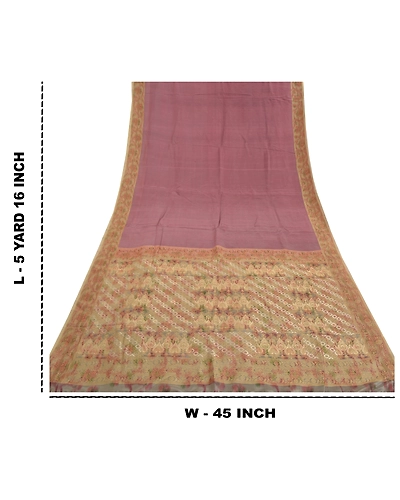 Sanskriti Vintage Purple Sarees 100% Pure Silk Woven &amp; Ikat Sari Premium Fabric, PS-58236-Purple-Woven Work-100% Pure Silk-9
