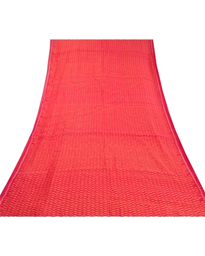 Sanskriti Vintage Red Indian Sarees 100% Pure Silk Woven 5 Yard Sari Fabric, PS-58248-Shade Of Red-Woven Work-100% Pure Silk-8